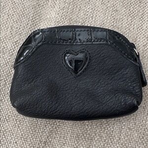 Brighton Black Leather Heart Coin Purse